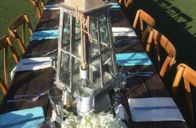 Set table at Ethereal Open Air Resort in Escondido CA